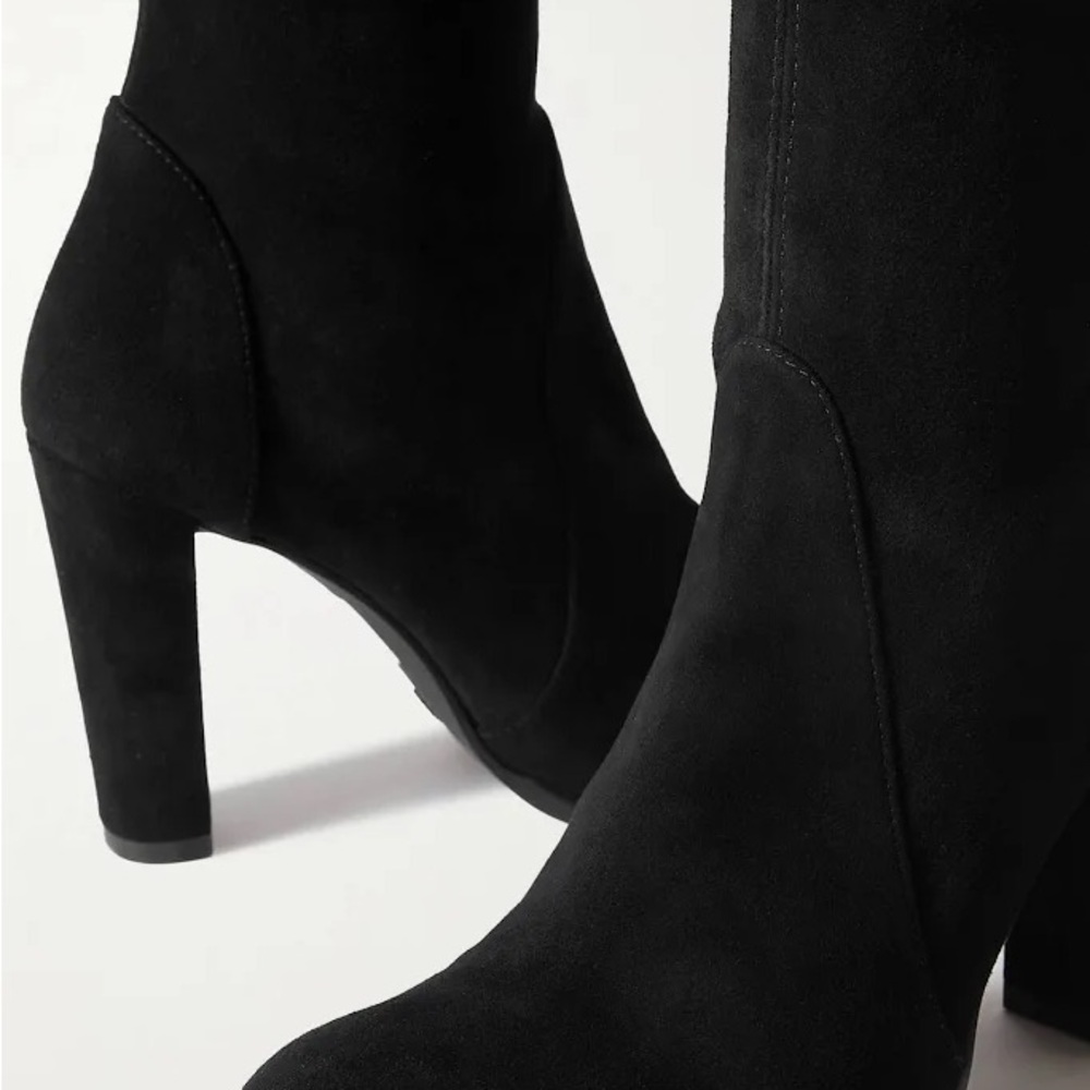 Stuart Weitzman Highland Black Suede Over-the-Knee Boots Women’s Size 8.5 - Picture 10 of 11